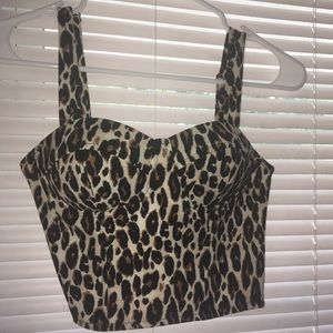 Cheetah Print Bustier Crop Top